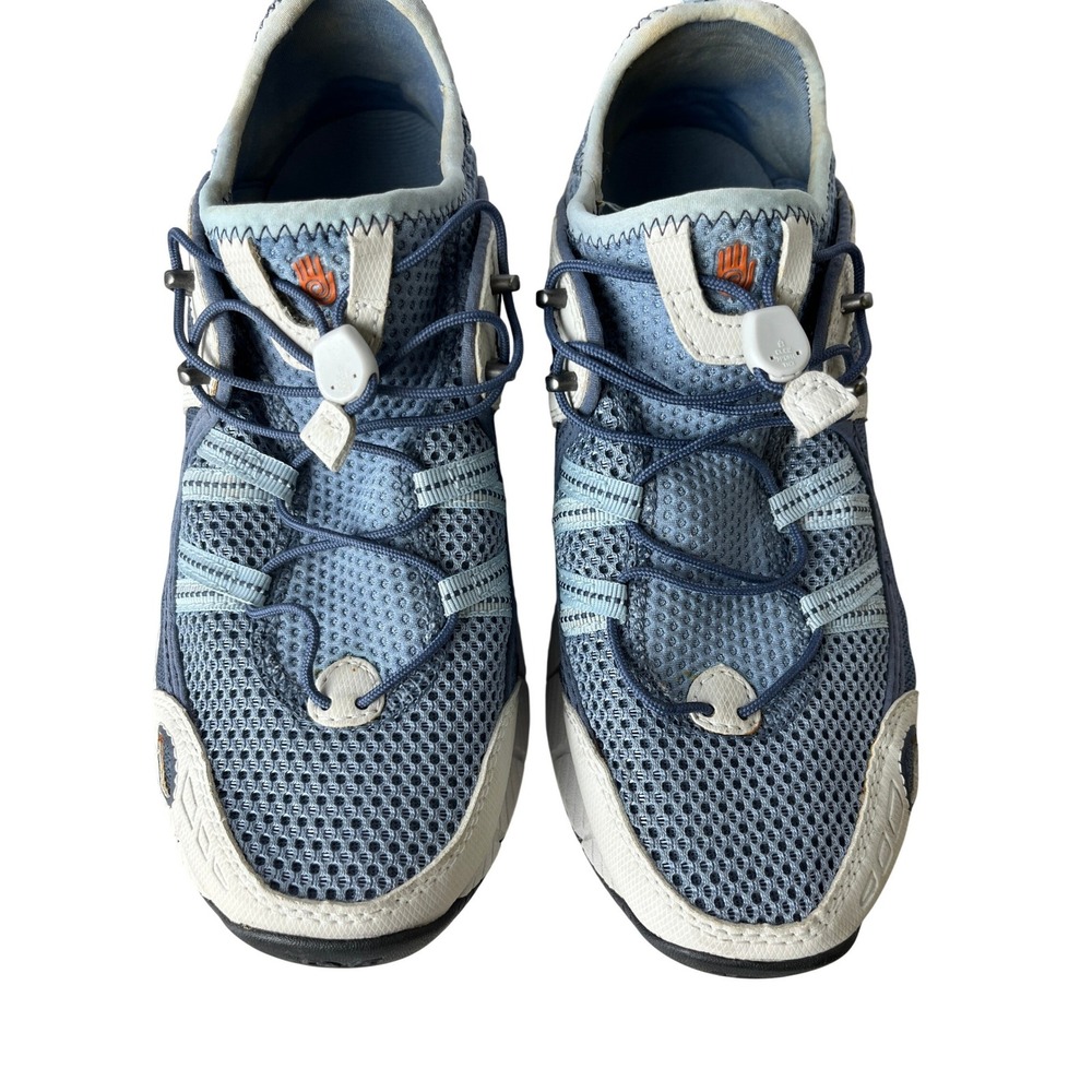 Teva 4172 Womens 9 Blue Gray Mesh Water Trail Shoes Quick Lace Shoc Pad